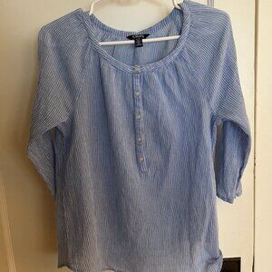 Chaps blue and white striped blouse